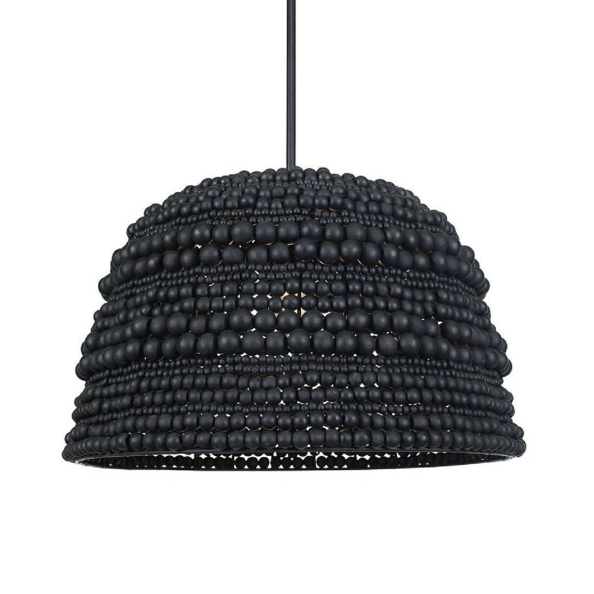 Modern European furniture - Black Wooden Beads Pendant Lamp - www.oroa.com