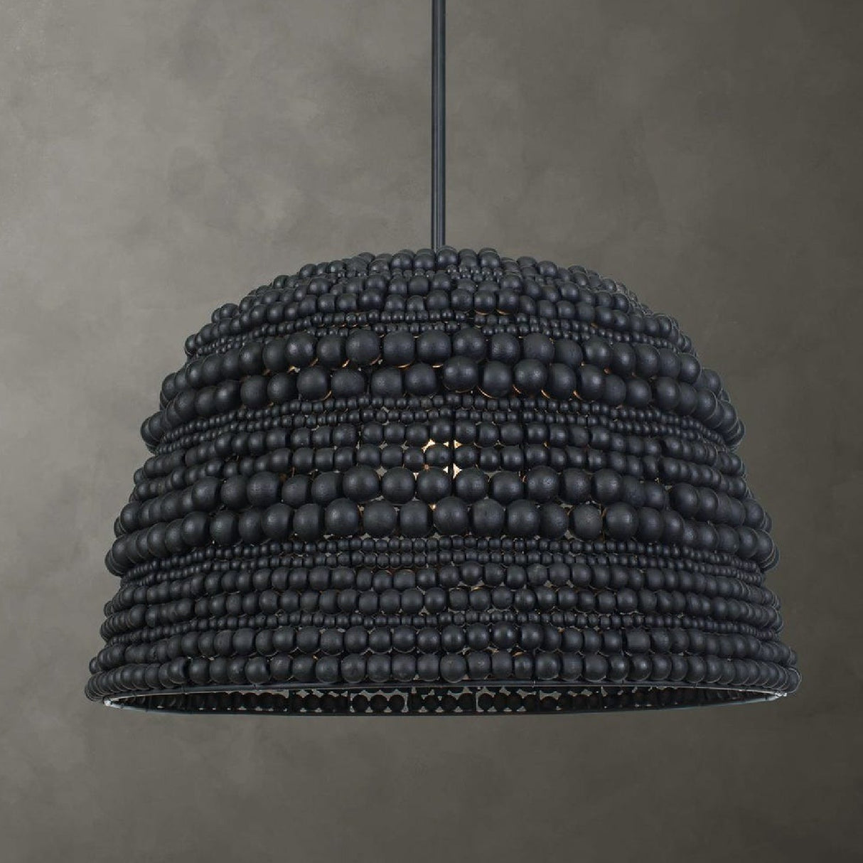 Modern European furniture - Black Wooden Beads Pendant Lamp - www.oroa.com
