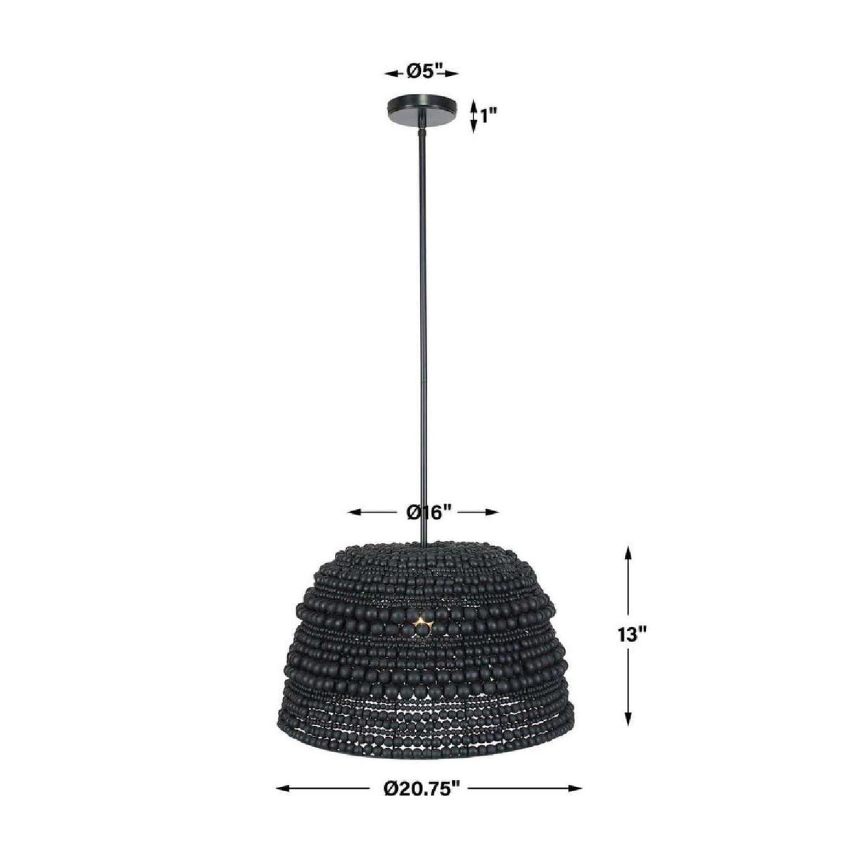 Modern European furniture - Black Wooden Beads Pendant Lamp - www.oroa.com