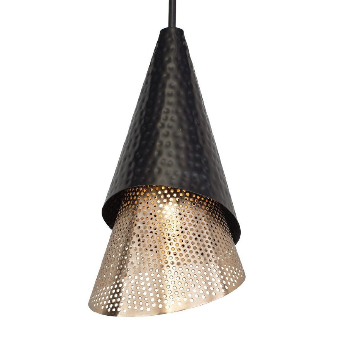 Modern European furniture - Black & Gold Conical Pendant Lamp - www.oroa.com