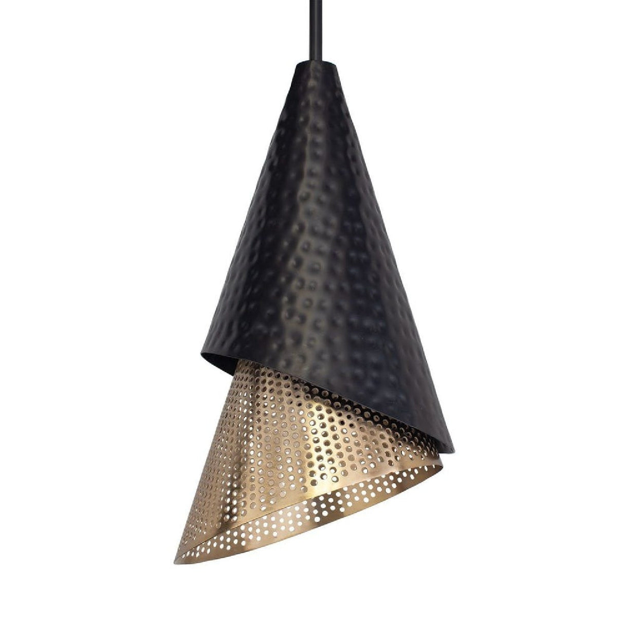 Modern European furniture - Black & Gold Conical Pendant Lamp - www.oroa.com