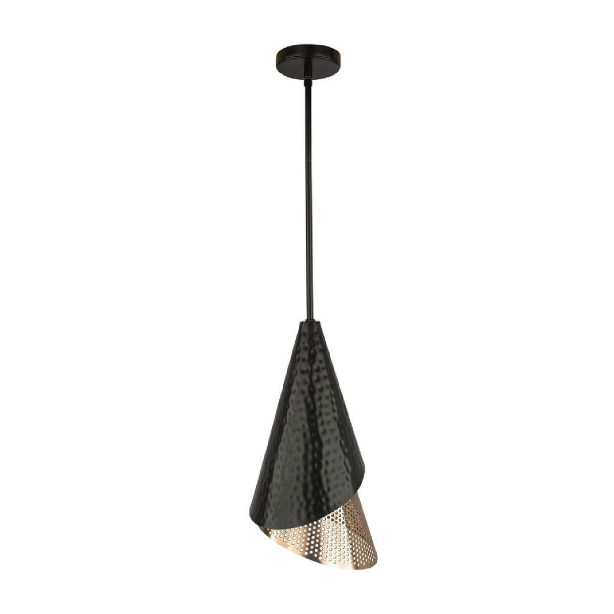 Black & Gold Conical Pendant Lamp | Uttermost Apollo