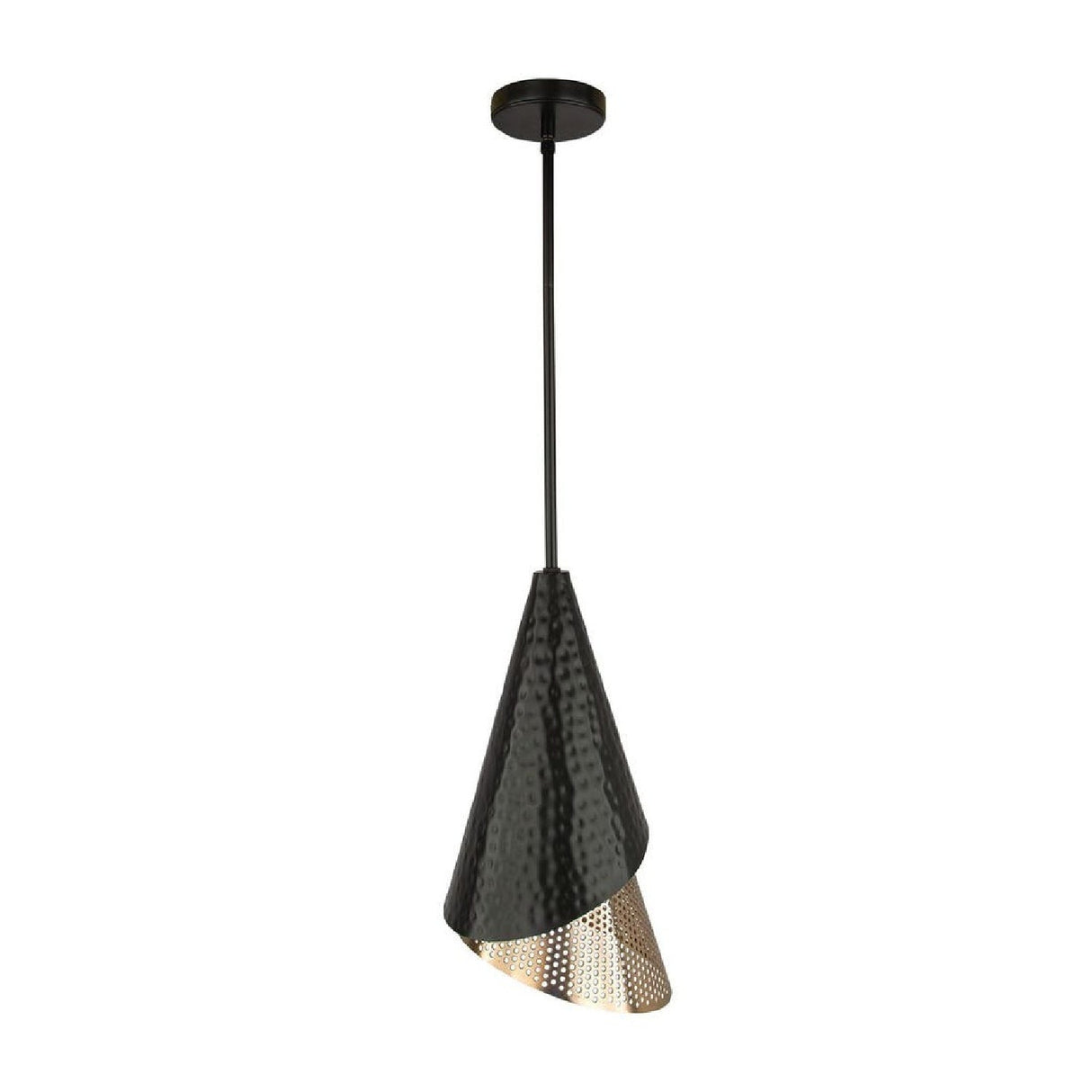 Modern European furniture - Black & Gold Conical Pendant Lamp - www.oroa.com
