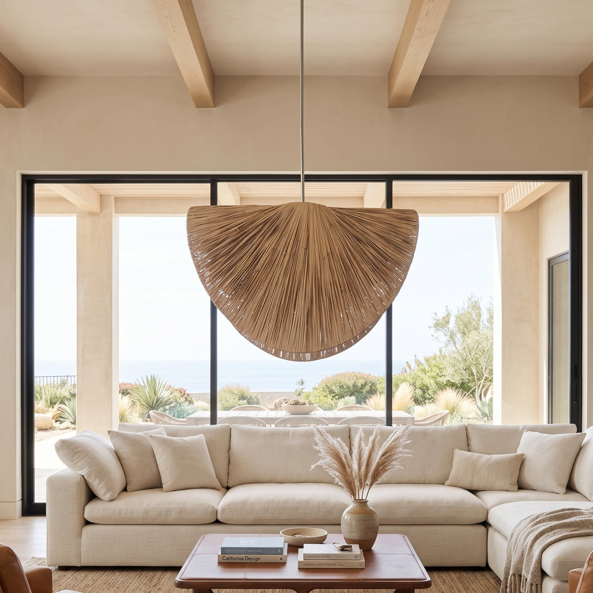 Modern European furniture - Natural Raffia Pendant Lamp - www.oroa.com