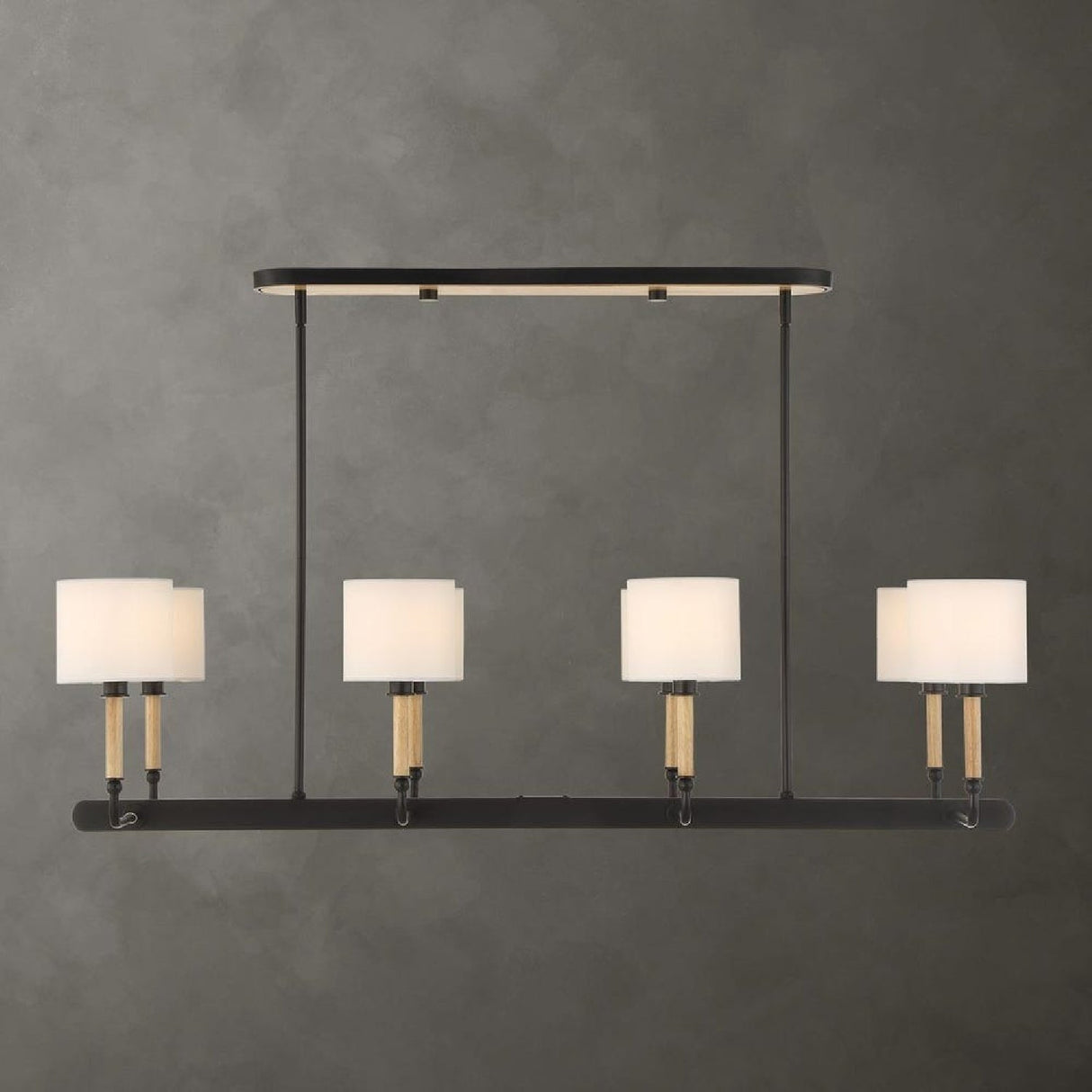 Modern European furniture - White Linen 8-Light Chandelier - www.oroa.com