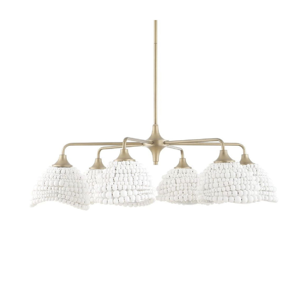White Wood Beads 6-Light Chandelier | Uttermost Biddeford - www.oroa.com