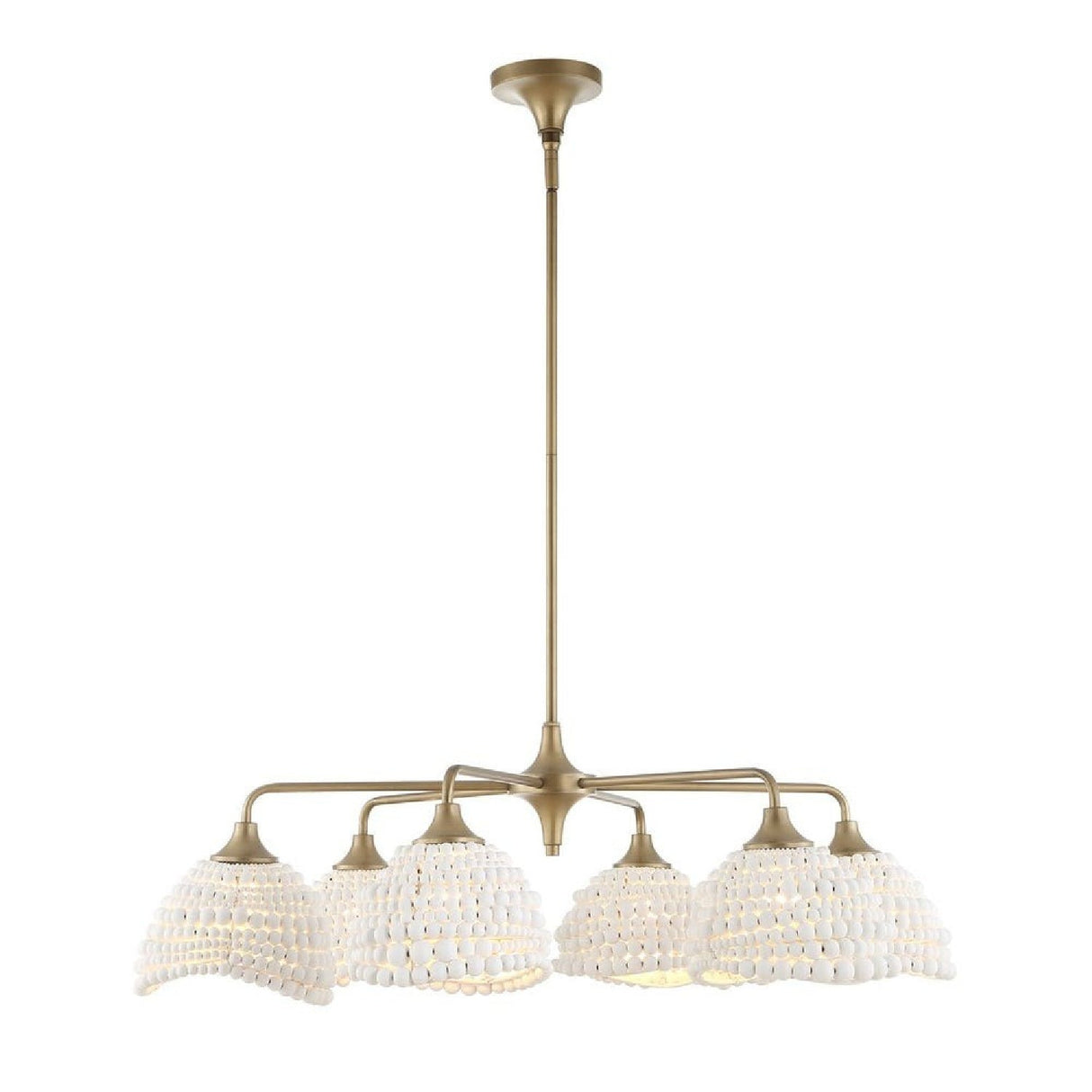 White Wood Beads 6-Light Chandelier | Uttermost Biddeford - www.oroa.com