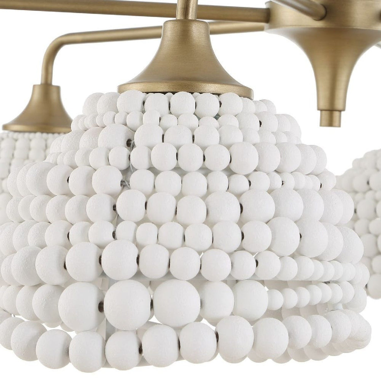 White Wood Beads 6-Light Chandelier | Uttermost Biddeford - www.oroa.com
