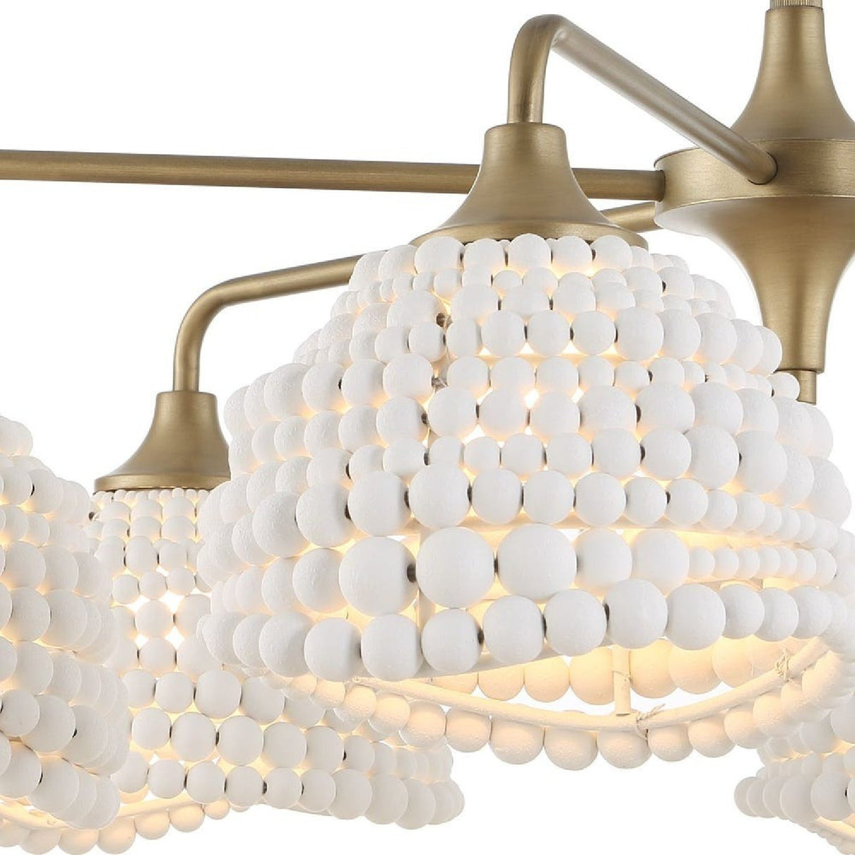 White Wood Beads 6-Light Chandelier – Biddeford – alternate view 12