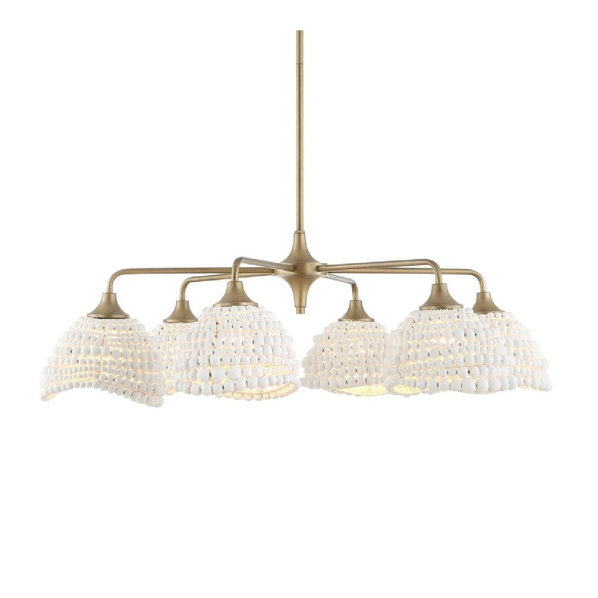 White Wood Beads 6-Light Chandelier | Uttermost Biddeford - www.oroa.com