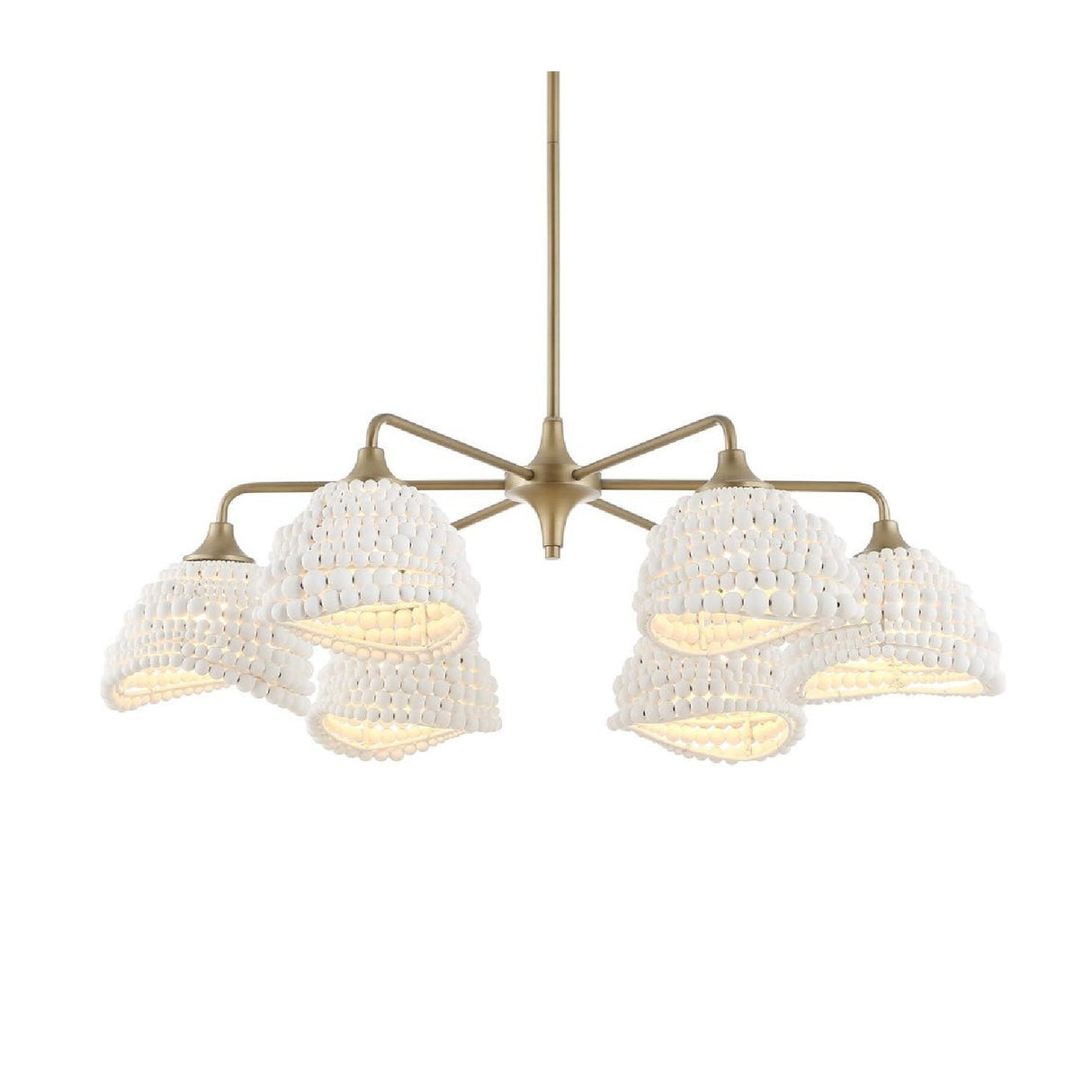 White Wood Beads 6-Light Chandelier | Uttermost Biddeford - www.oroa.com