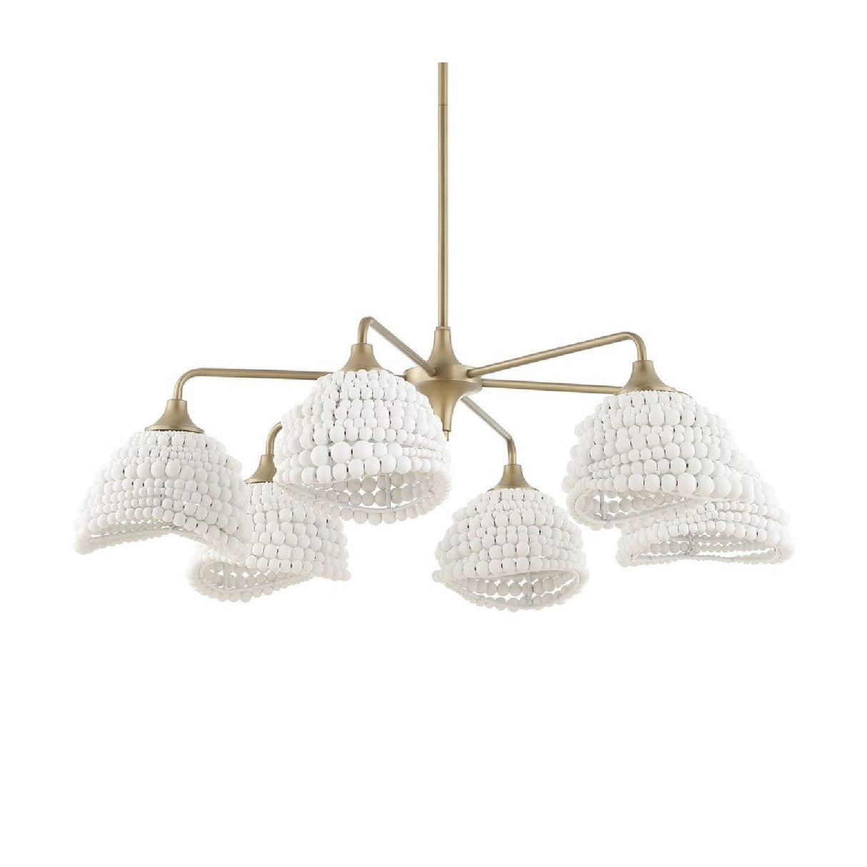 White Wood Beads 6-Light Chandelier | Uttermost Biddeford - www.oroa.com