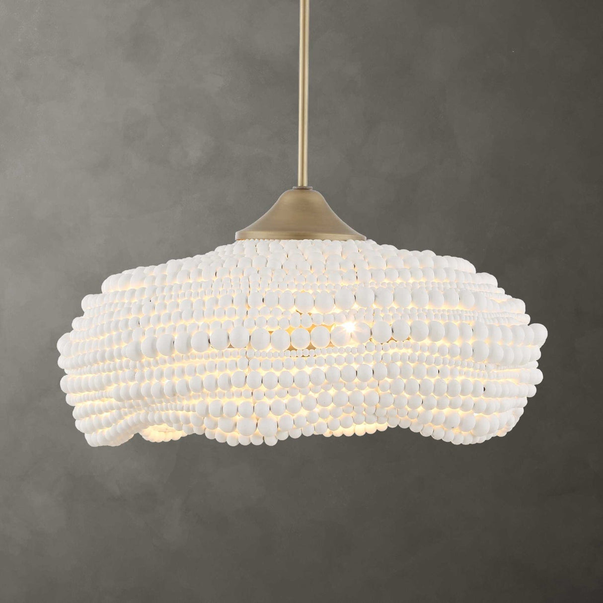 Modern European furniture - White Wooden Beads Pendant Lamp - www.oroa.com