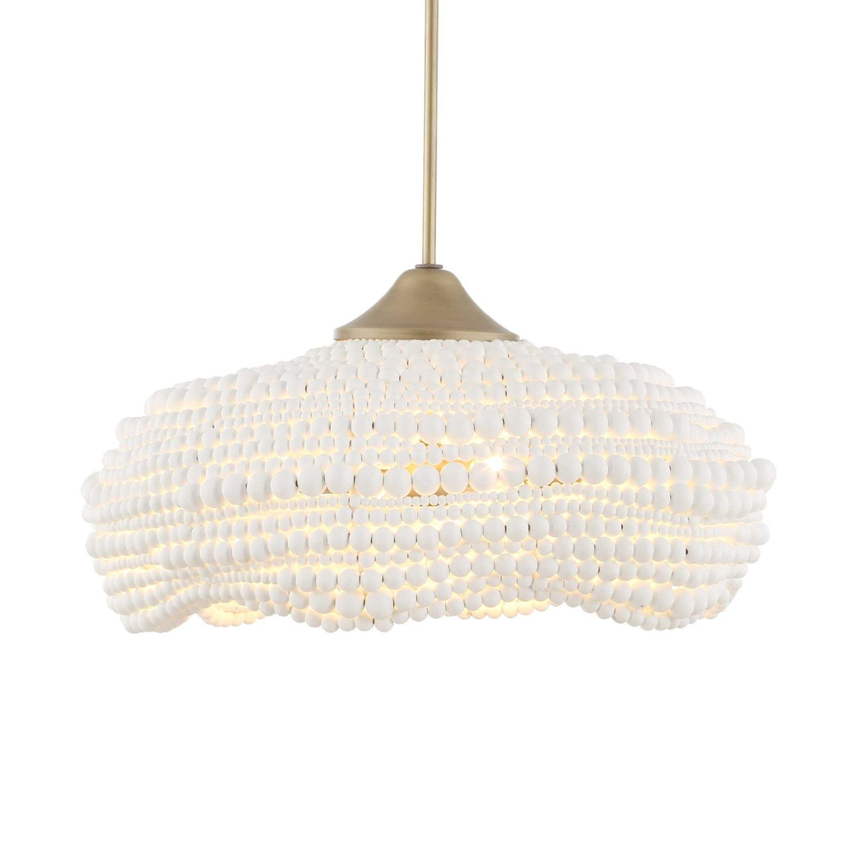 Modern European furniture - White Wooden Beads Pendant Lamp - www.oroa.com