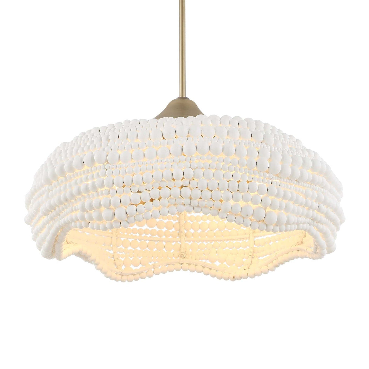 Modern European furniture - White Wooden Beads Pendant Lamp - www.oroa.com