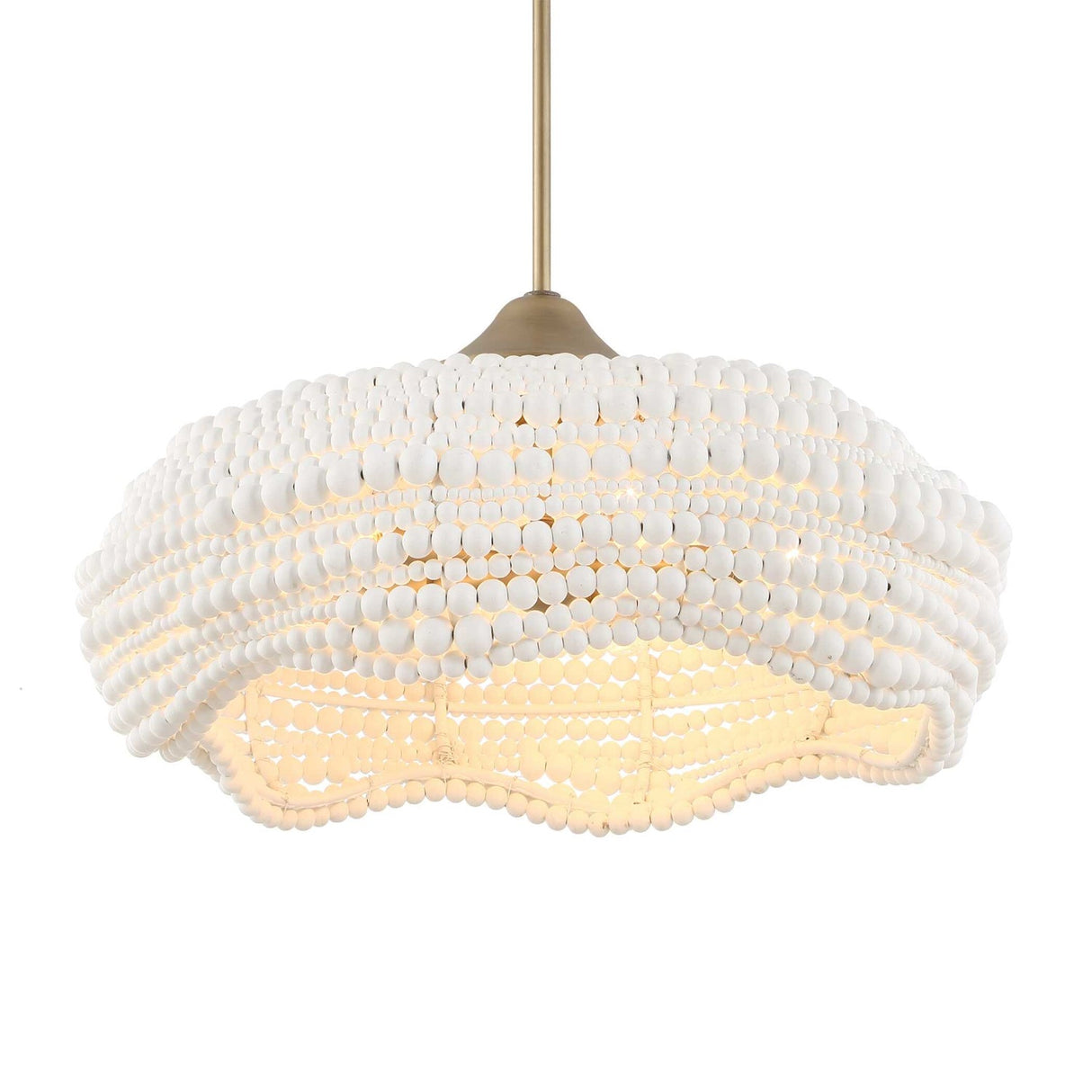 Modern European furniture - White Wooden Beads Pendant Lamp - www.oroa.com