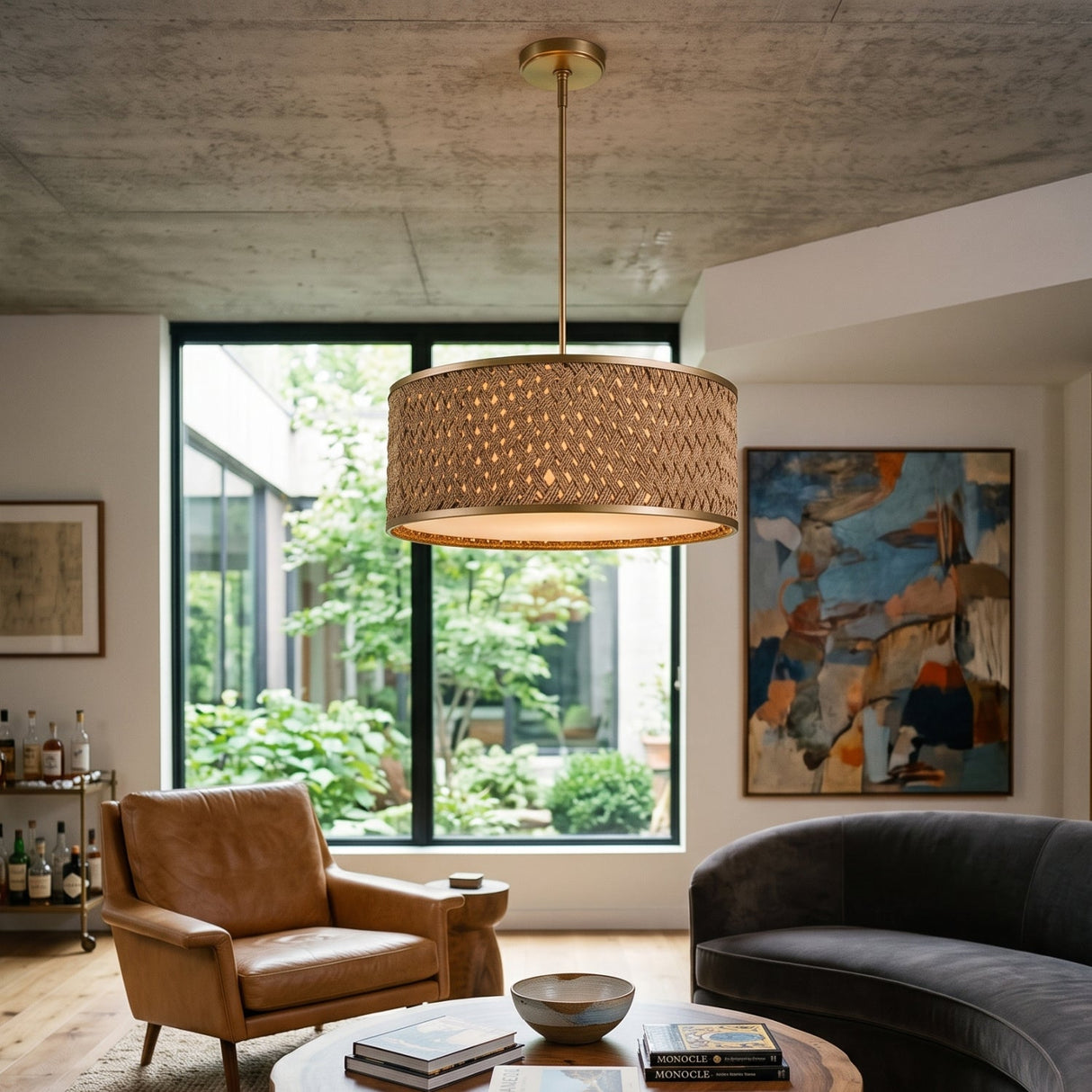 Modern European furniture - Woven Rattan 4-Light Pendant Lamp - www.oroa.com