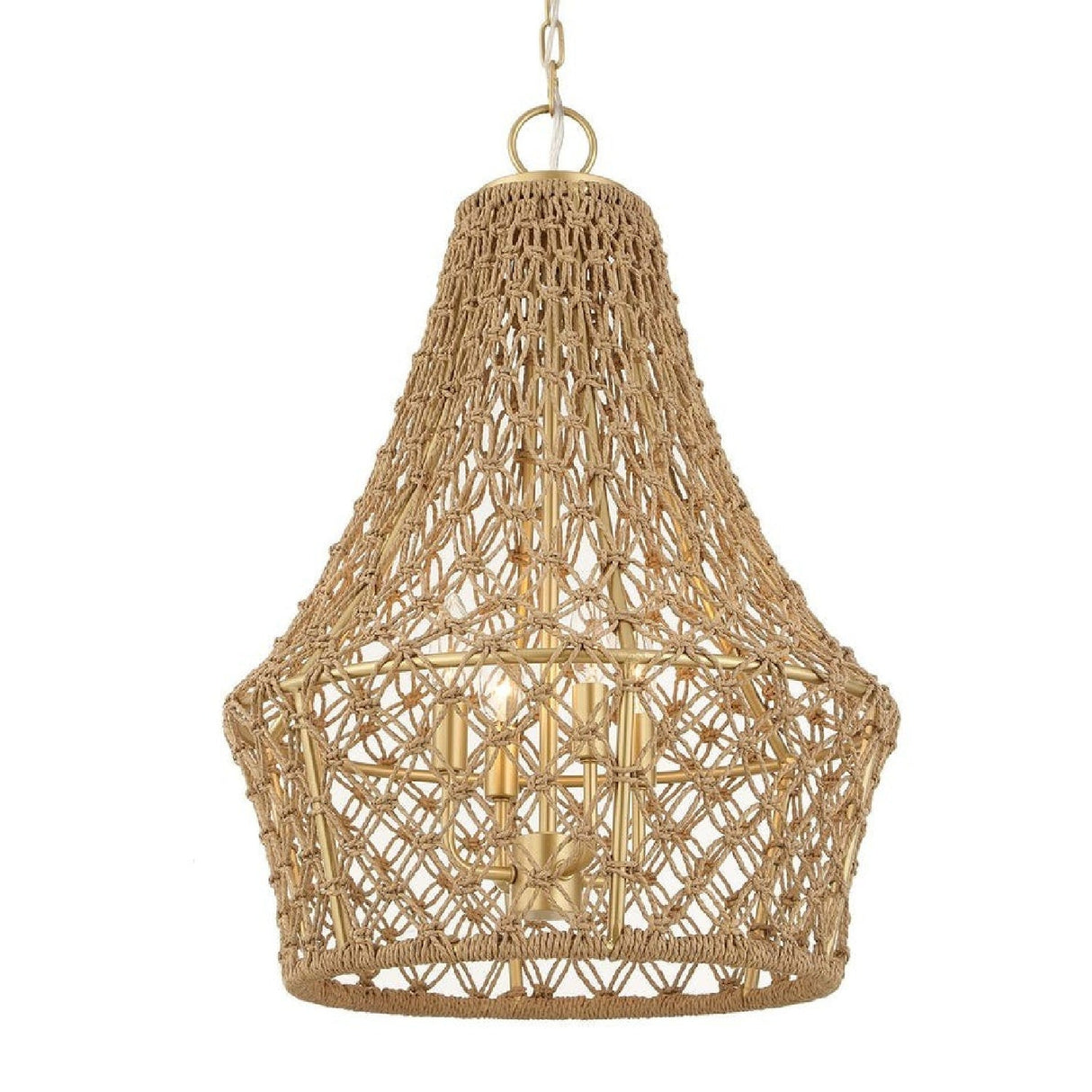 Modern European furniture - Knotted Beige Rope Pendant Lamp - www.oroa.com