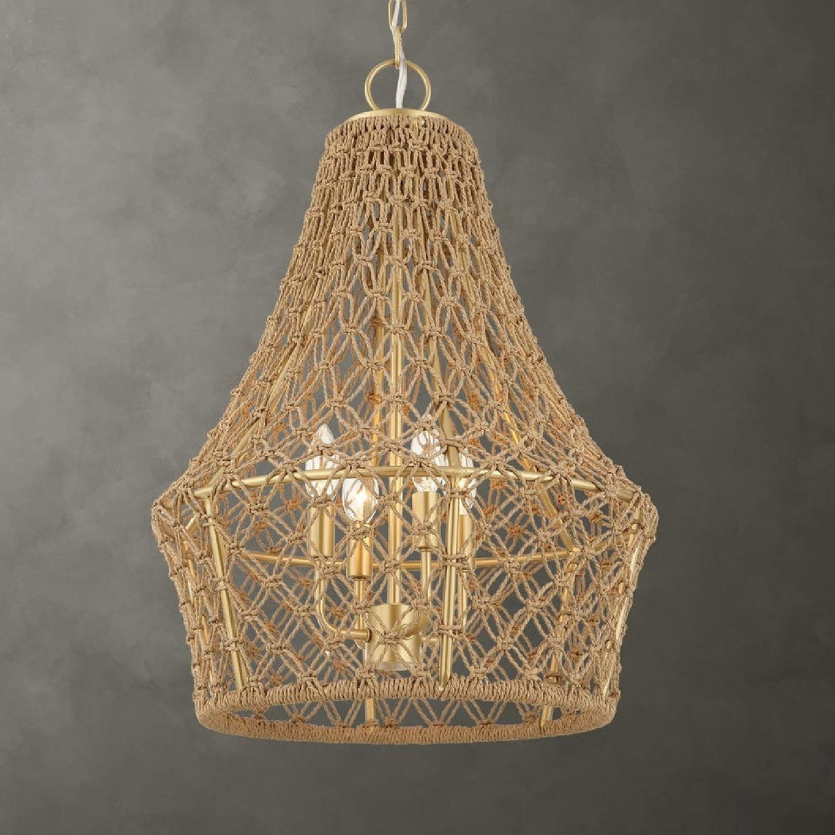 Modern European furniture - Knotted Beige Rope Pendant Lamp - www.oroa.com