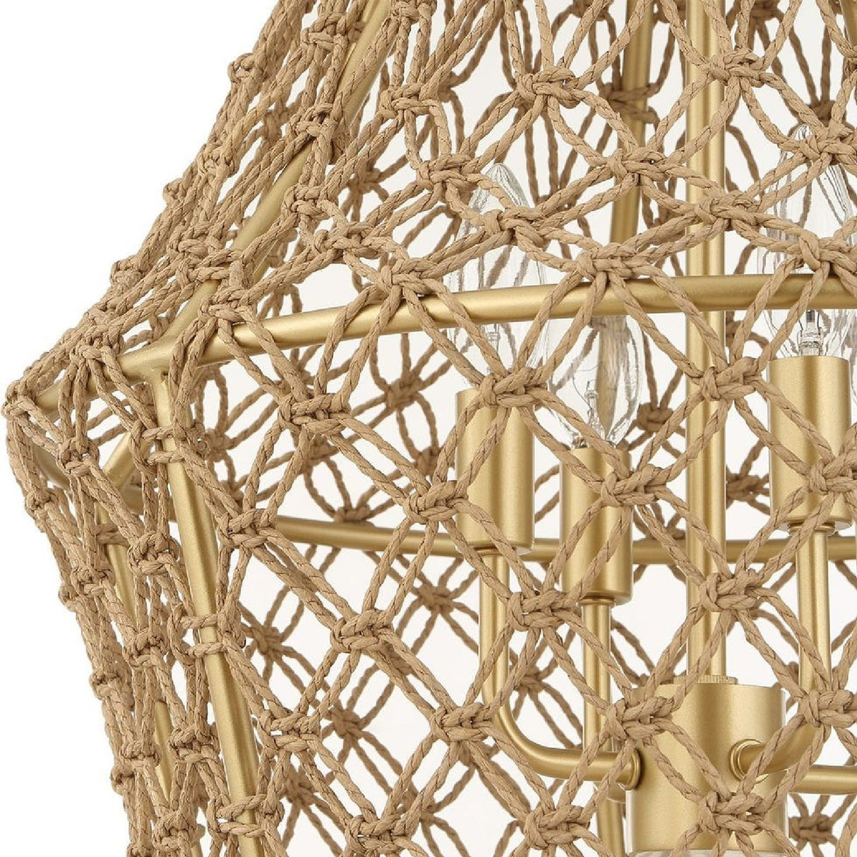 Modern European furniture - Knotted Beige Rope Pendant Lamp - www.oroa.com