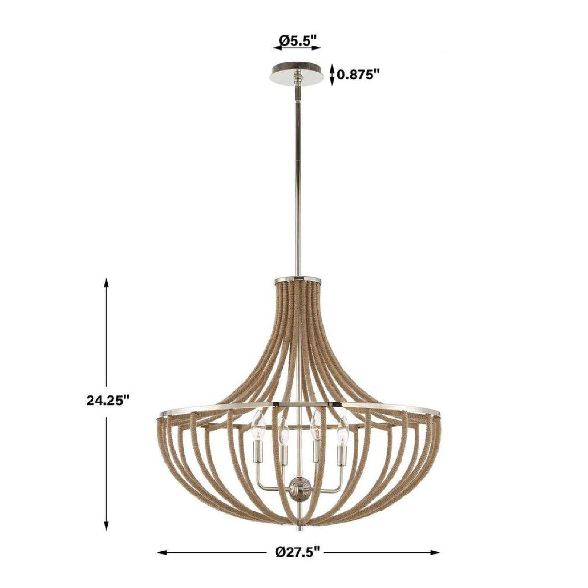 Twisted Rope Wrapped Pendant Lamp | Uttermost Lovelock - www.oroa.com