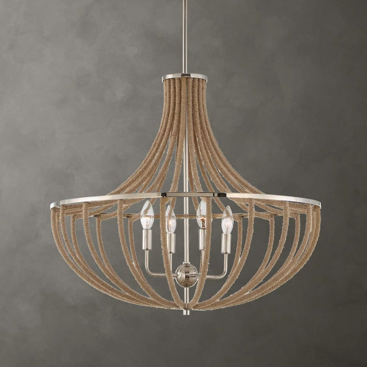 Twisted Rope Wrapped Pendant Lamp | Uttermost Lovelock - www.oroa.com