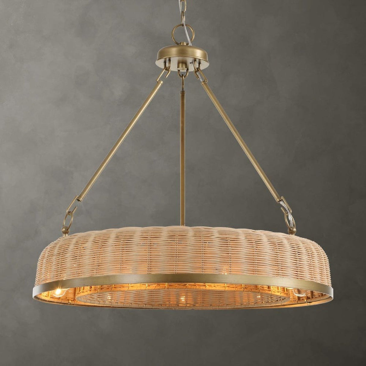 Woven Cane 9-Light Pendant Lamp | Uttermost Ladakh - www.oroa.com