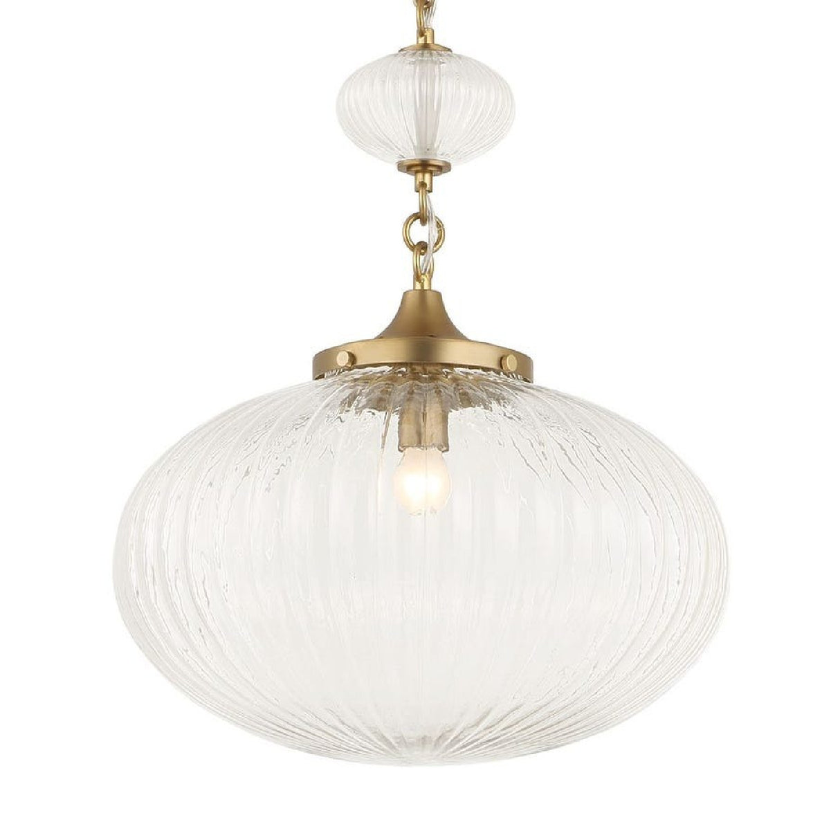 Melon-Shaped Glass Pendant Lamp | Uttermost Bellaire - www.oroa.com