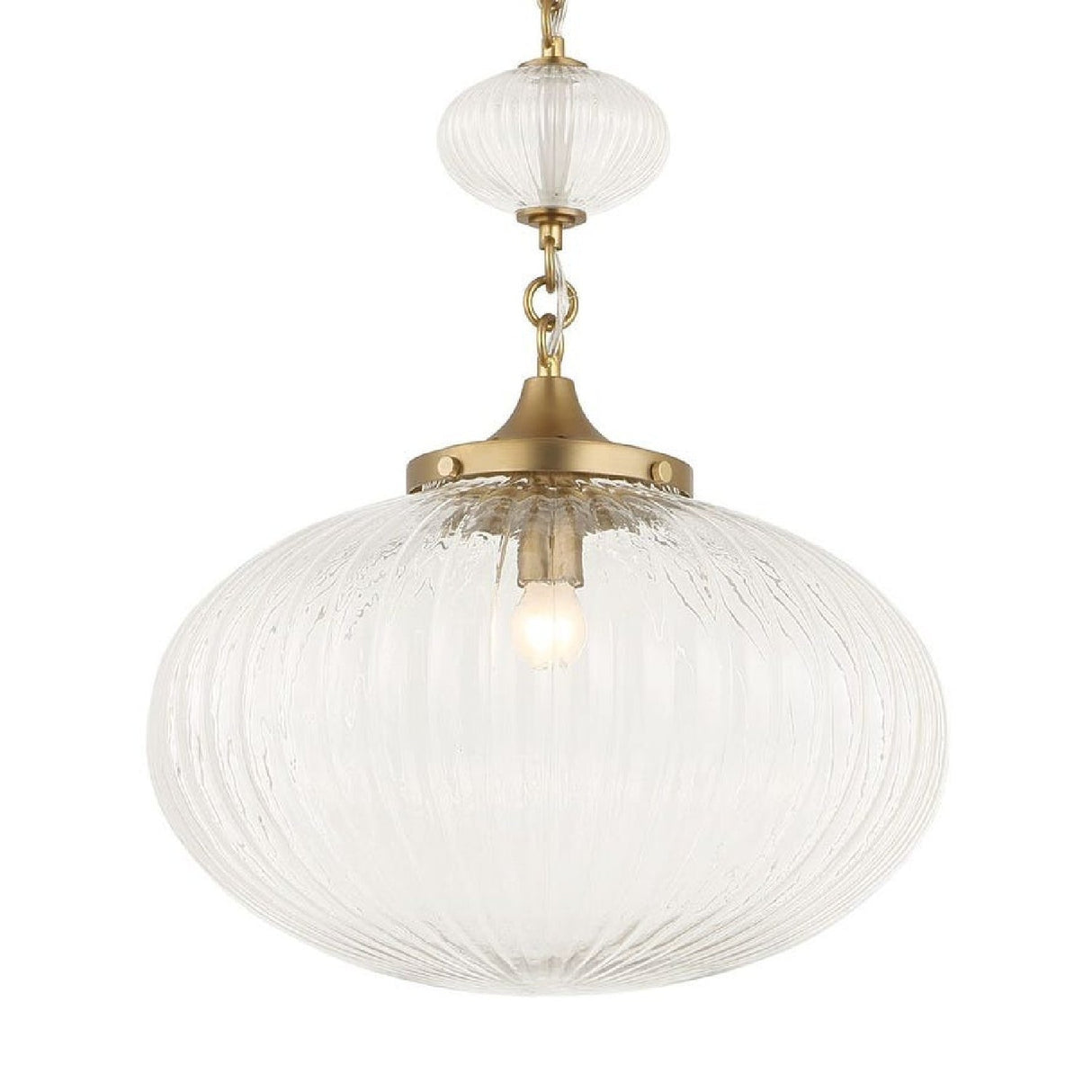 Melon-Shaped Glass Pendant Lamp | Uttermost Bellaire - www.oroa.com