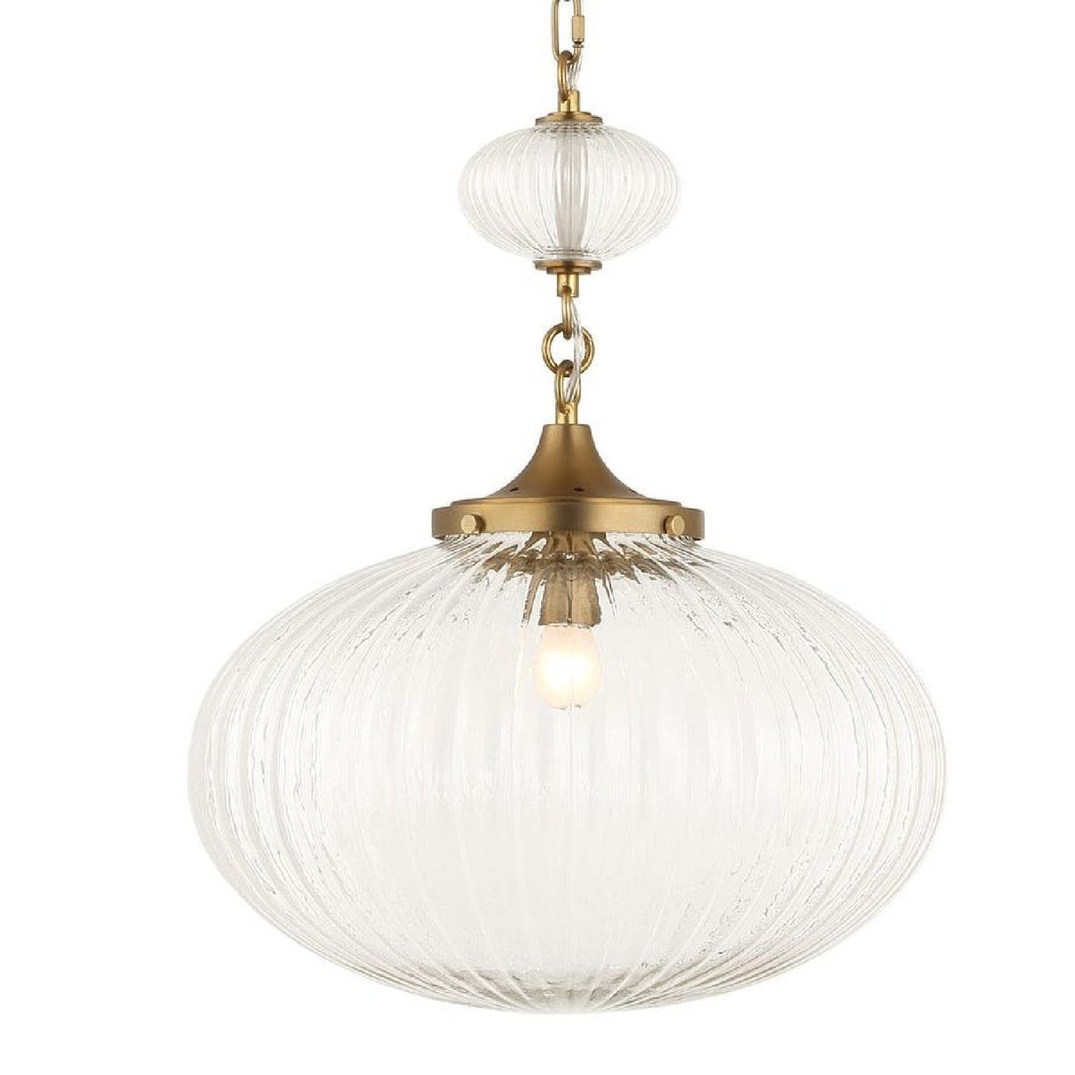 Melon-Shaped Glass Pendant Lamp | Uttermost Bellaire - www.oroa.com