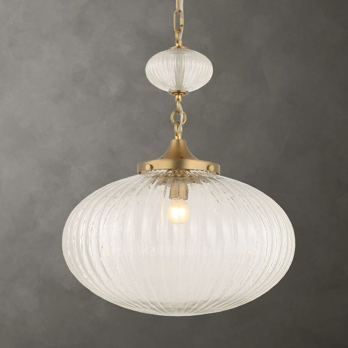 Melon-Shaped Glass Pendant Lamp | Uttermost Bellaire - www.oroa.com
