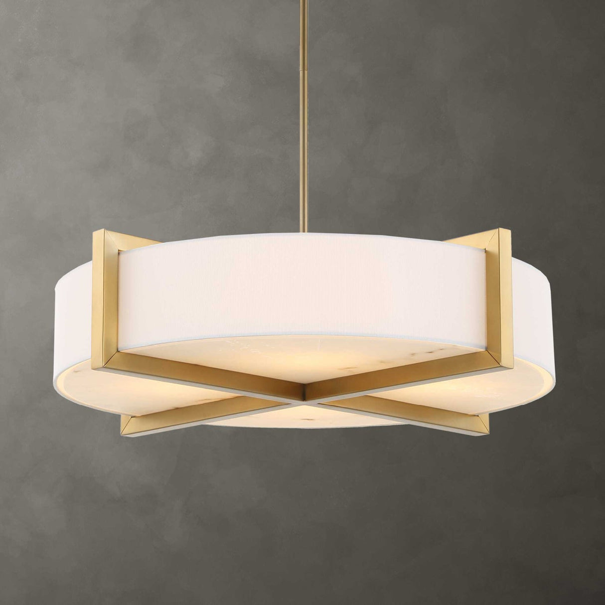 Modern European furniture - White Linen 4-Light Pendant Lamp - www.oroa.com