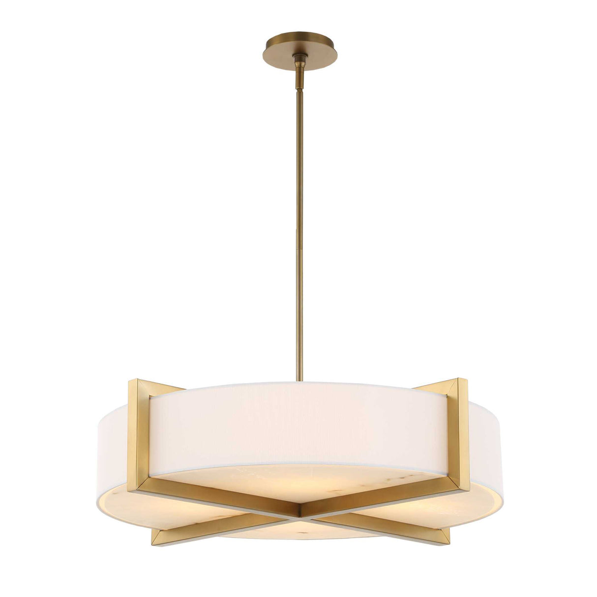 White Linen 4-Light Pendant Lamp | Uttermost Cresson