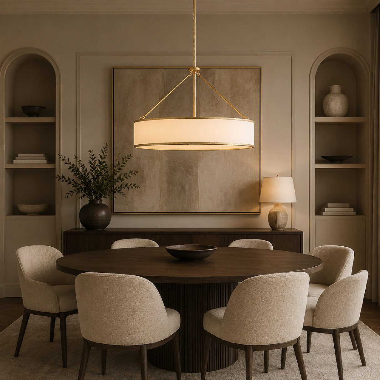Modern European furniture - Gold Framed 8-Light Pendant Lamp - www.oroa.com