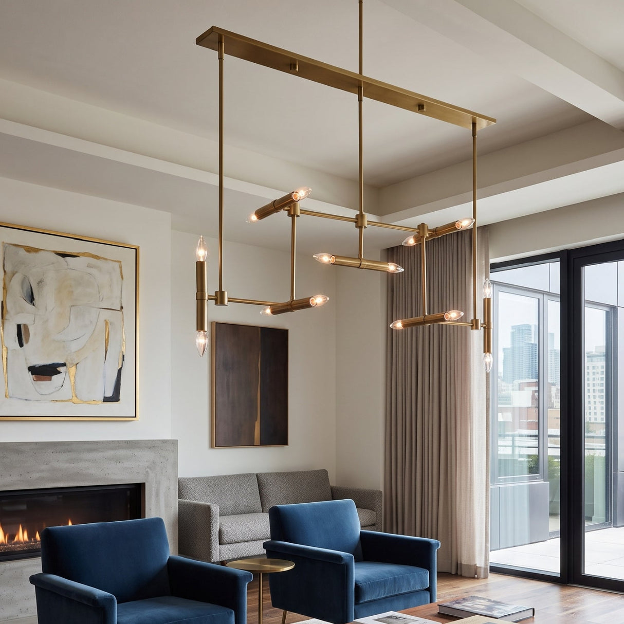 Modern European furniture - Antique Brass 14-Light Chandelier - www.oroa.com