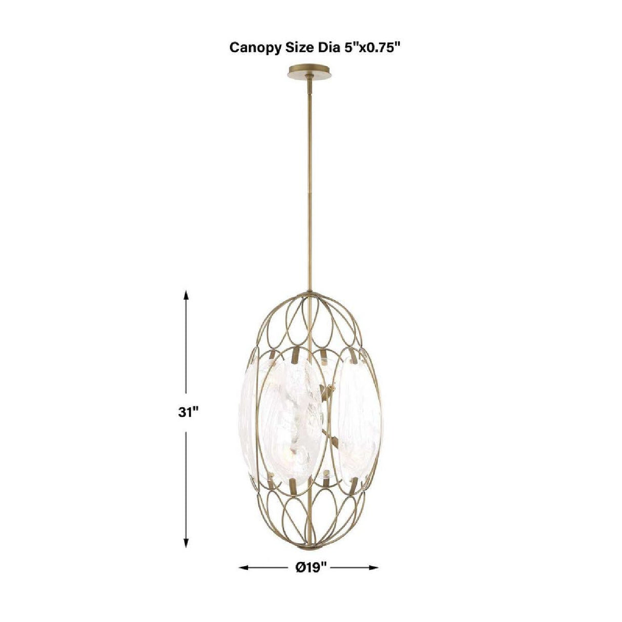 Oval Glass 6-Light Pendant Lamp | Uttermost Valencia