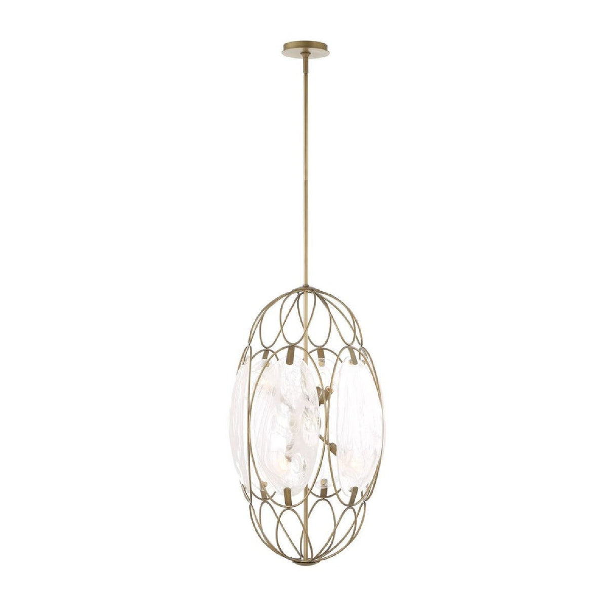 Modern European furniture - Oval Glass 6-Light Pendant Lamp - www.oroa.com