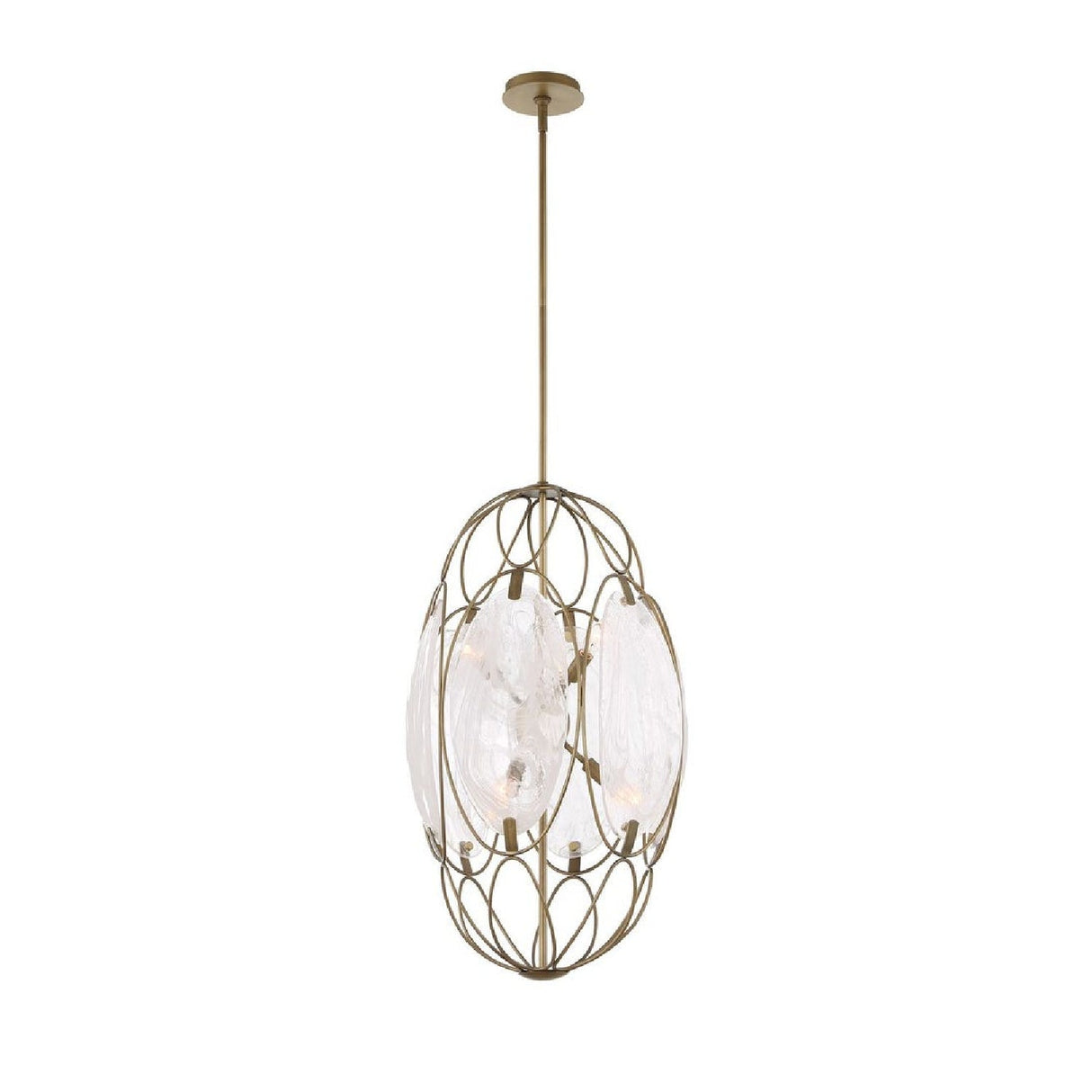 Modern European furniture - Oval Glass 6-Light Pendant Lamp - www.oroa.com