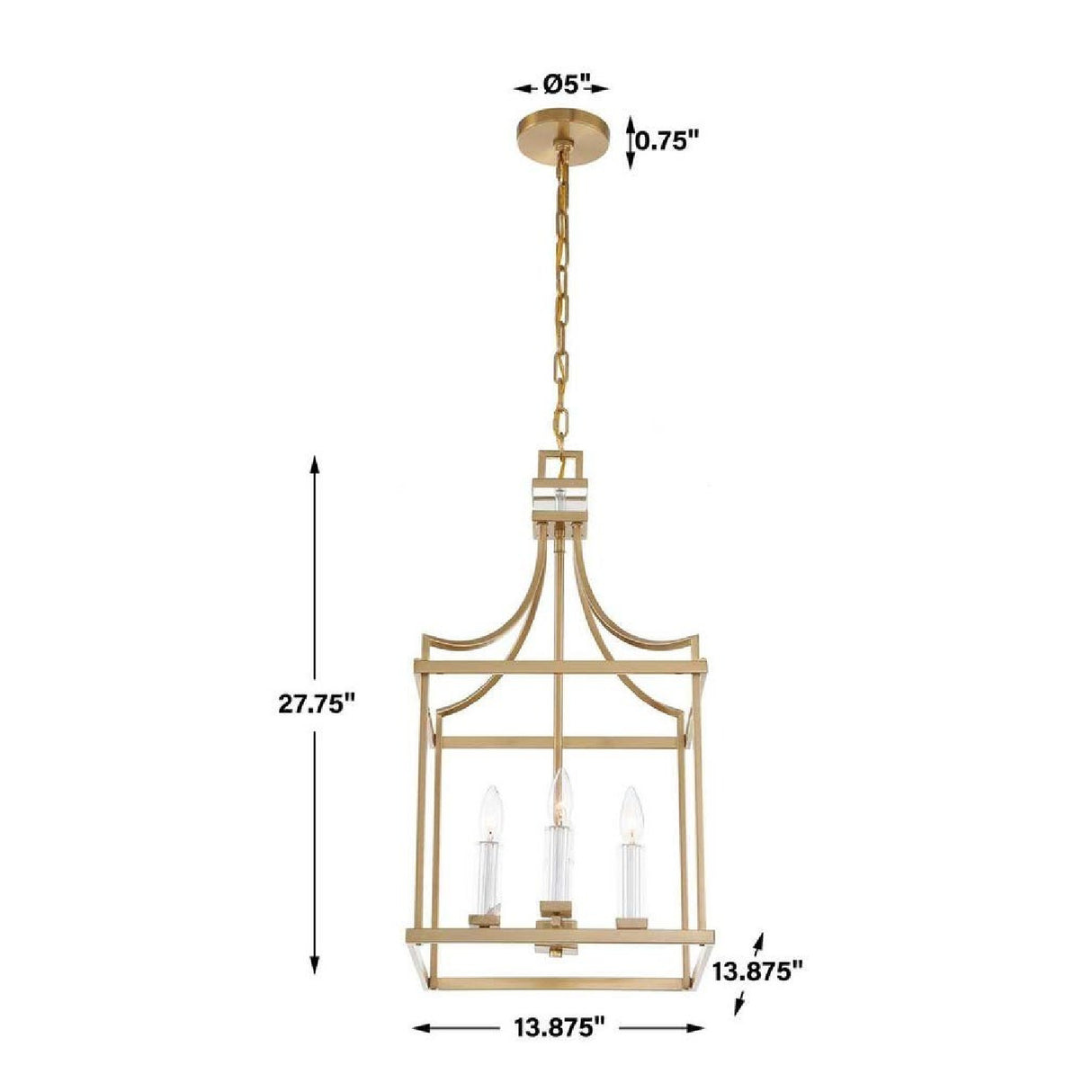Brass Framed Lantern Pendant Lamp | Uttermost Montreal