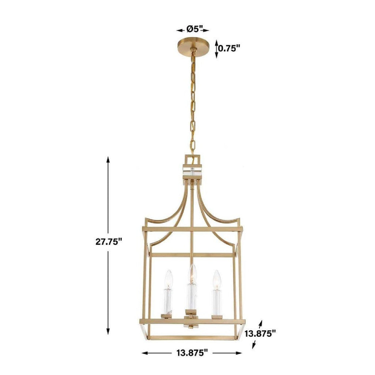 Modern European furniture - Brass Framed Lantern Pendant Lamp - www.oroa.com