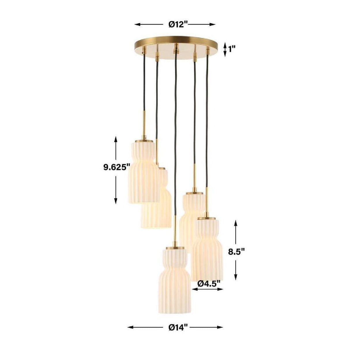 Modern European furniture - White Ceramic 5-Light Cluster Pendant Lamp - www.oroa.com