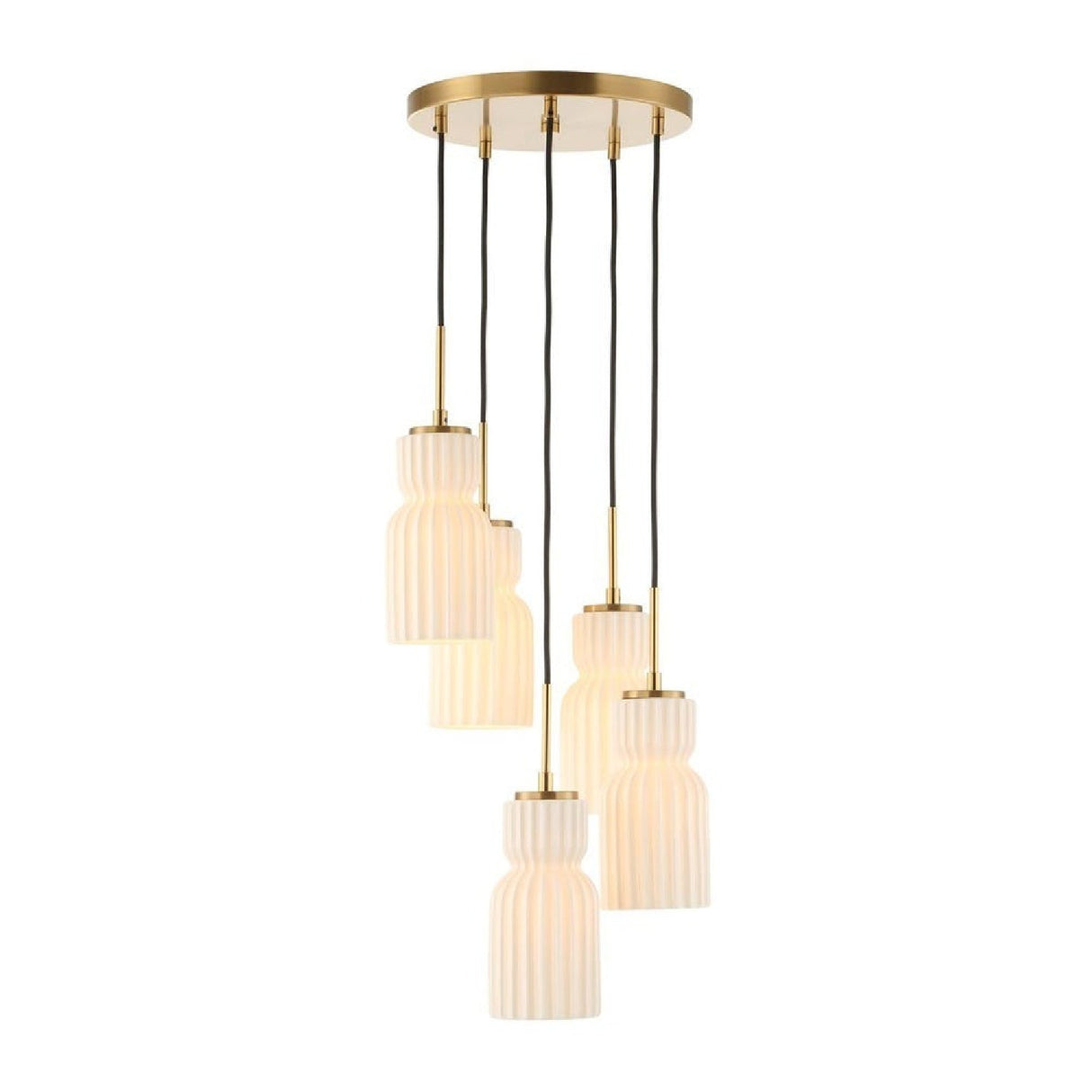 Modern European furniture - White Ceramic 5-Light Cluster Pendant Lamp - www.oroa.com