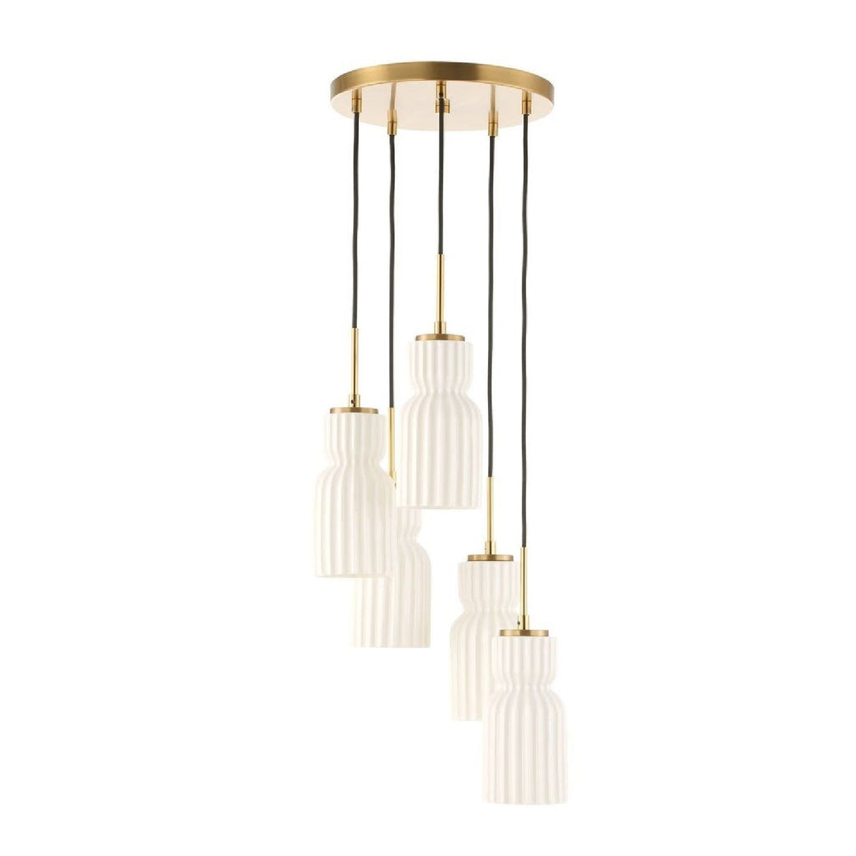 Modern European furniture - White Ceramic 5-Light Cluster Pendant Lamp - www.oroa.com