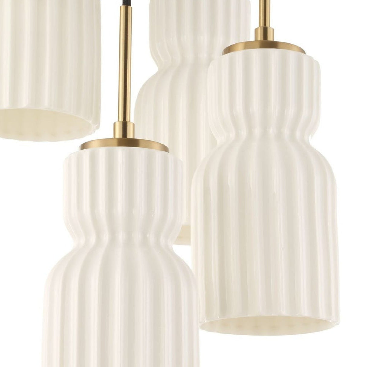 Modern European furniture - White Ceramic 5-Light Cluster Pendant Lamp - www.oroa.com