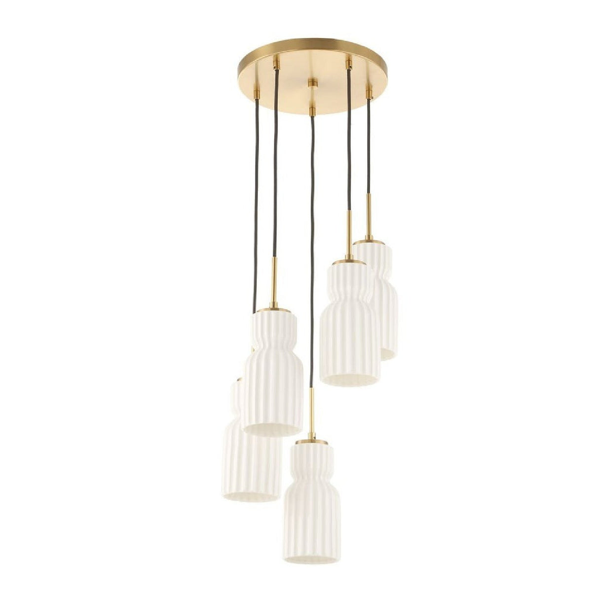 Modern European furniture - White Ceramic 5-Light Cluster Pendant Lamp - www.oroa.com
