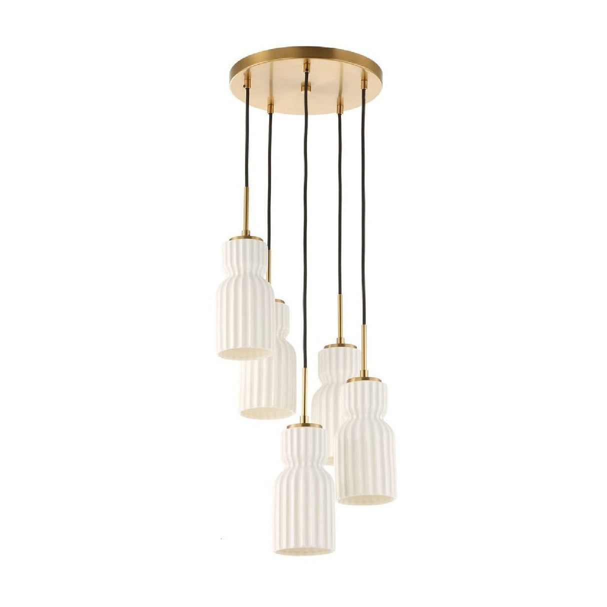 Modern European furniture - White Ceramic 5-Light Cluster Pendant Lamp - www.oroa.com