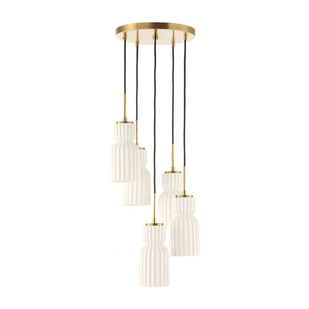 Modern European furniture - White Ceramic 5-Light Cluster Pendant Lamp - www.oroa.com