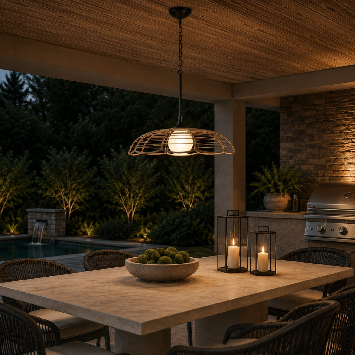 Modern European furniture - Scalloped Indoor/Outdoor Pendant Lamp - www.oroa.com