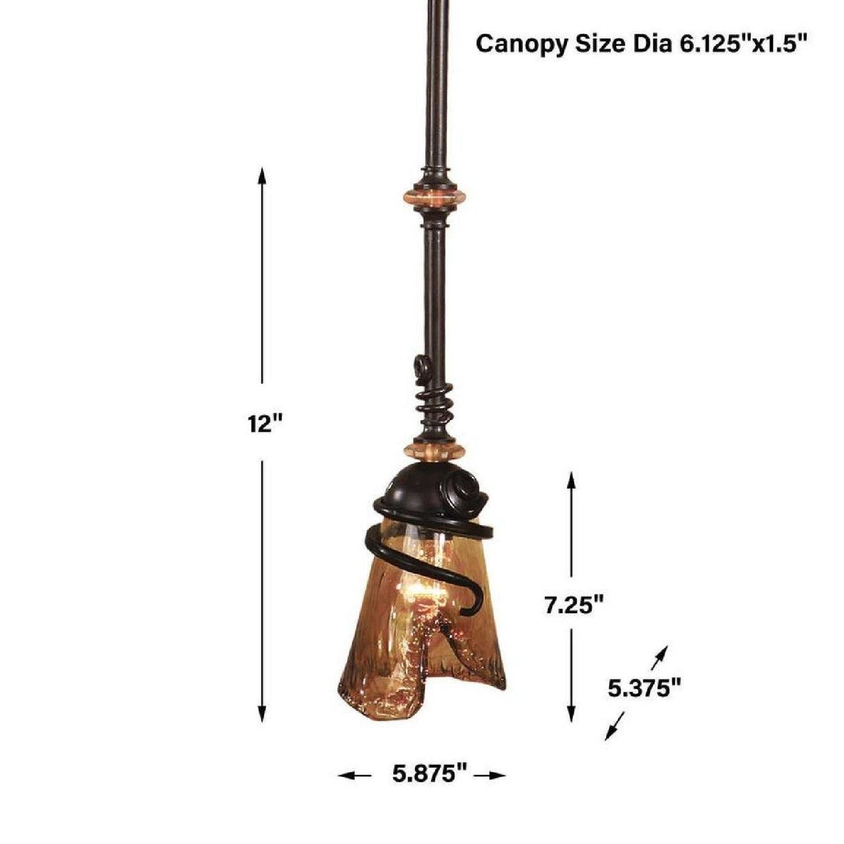 Bronze Framed Glass Mini Pendant Lamp | Uttermost Vitalia - www.oroa.com