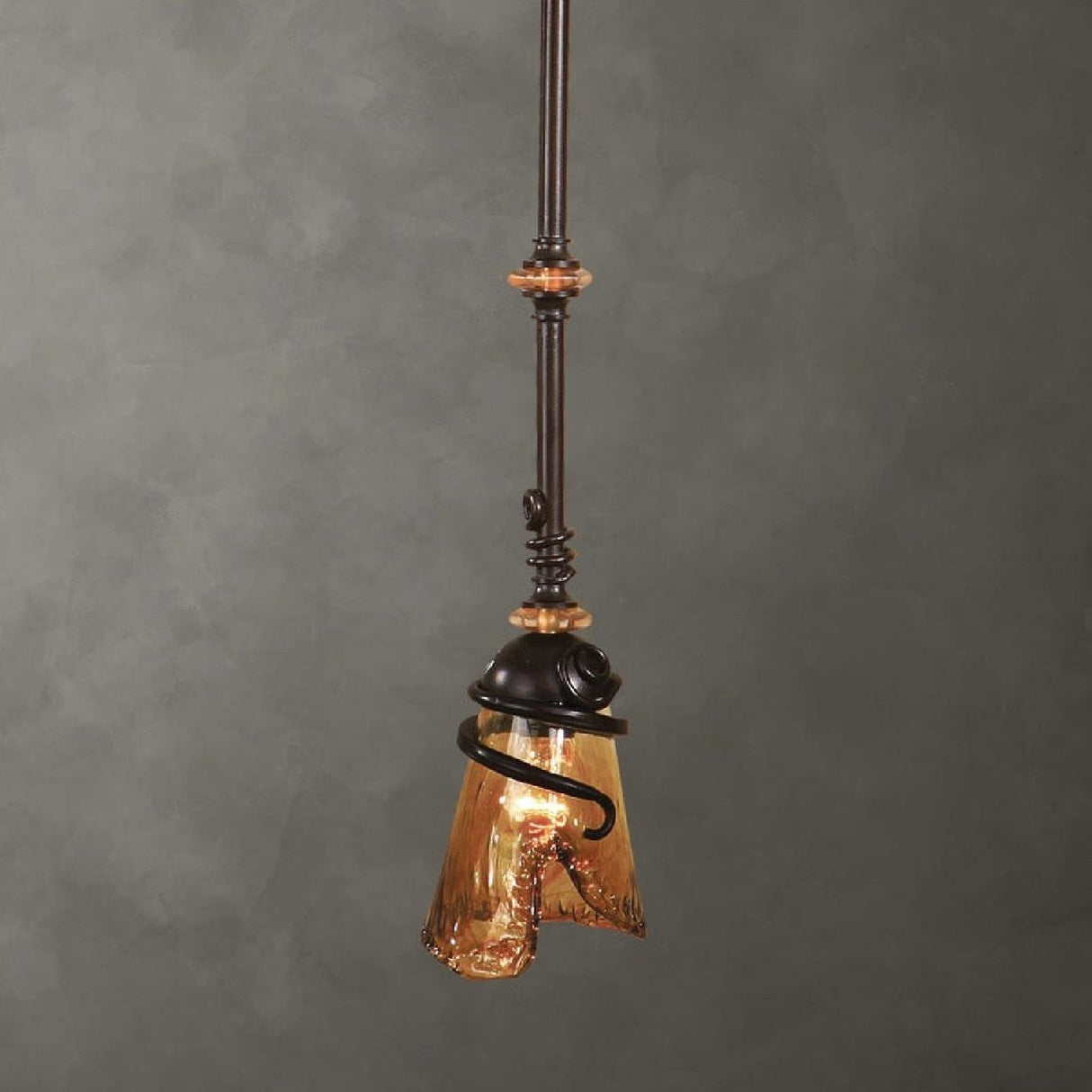 Bronze Framed Glass Mini Pendant Lamp | Uttermost Vitalia - www.oroa.com